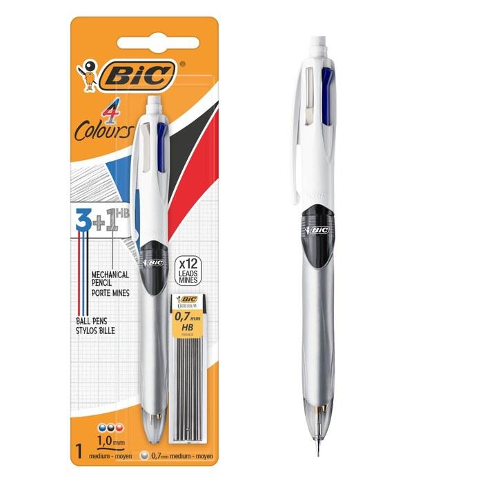 Bic 946050 Multi-Function Blister 4-Color + Refill Pen, Multicolor Bz662.