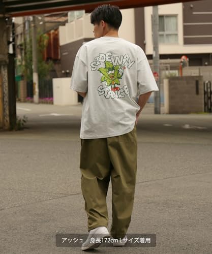 IMPROMES Casual SIDEWAYSTANCE Leaf Short Sleeve T-Shirt, Men's, Red