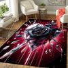 1pc Crystal Heart Rose Design Area Rug - Soft, Anti-Slip, and Durable Gaming Room Decor for Bedroom