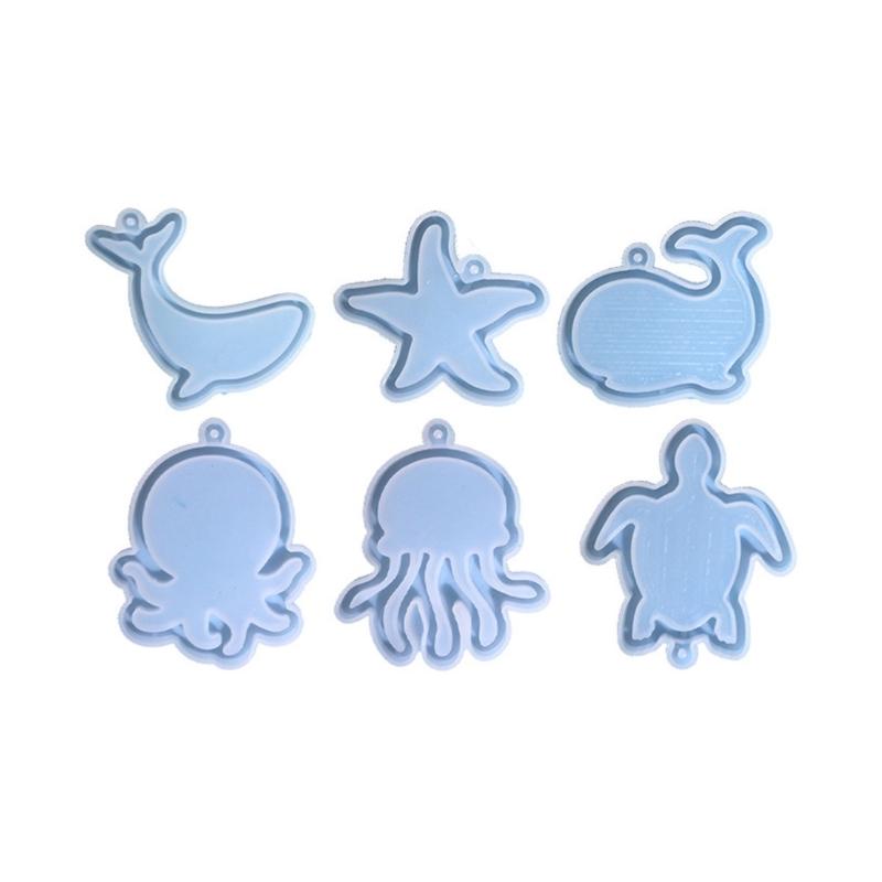 3D Marine Animals Quicksand Silicone Mold Resin Shaker Mold DIY Pendant Keychain Jewelry Making Tools DIY Craft Supplies