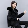 Damen Herbst Winter Verdickende Plüsch Warme Jeansjacke Schwarz Cowboy Übermantel Weiblich Locker Jeans