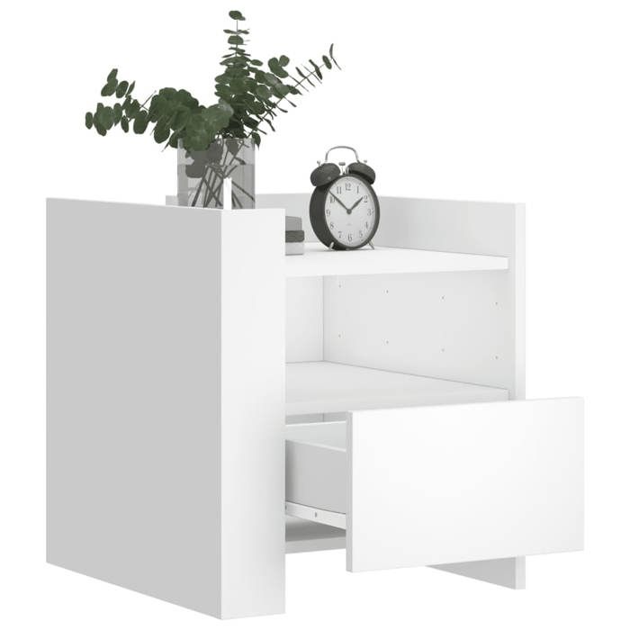 VidaXL Bedside Table White 45x50x50 Cm Engineered Wood, Bedside Cabinet, Side Table, Bed Cabinet, Cabinet of 848276