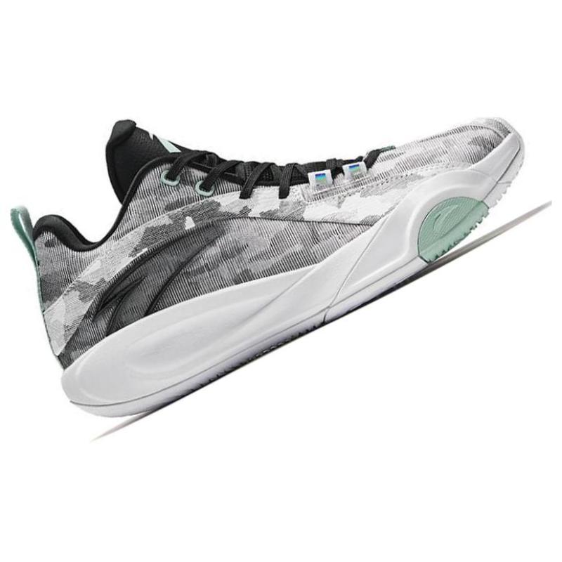 Anta Windhole 4th Generation Anti Slip Wear Resistant Low Top Ant Bounce Technology Basketball Shoes Men's Gray Black Sneakers 112411605-3