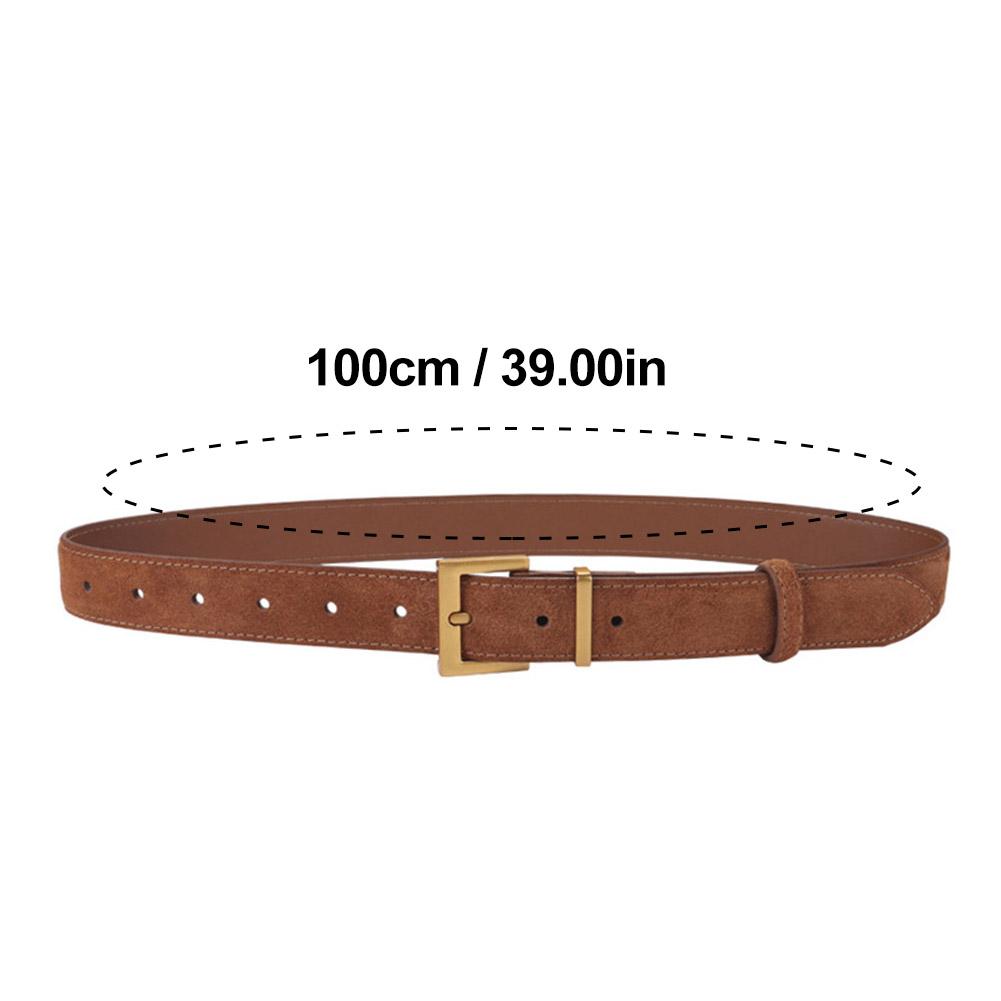 Fashion Women.s Double Genuine Leather Belt For Jeans Buckle Alloy Dresses Square With V7N0