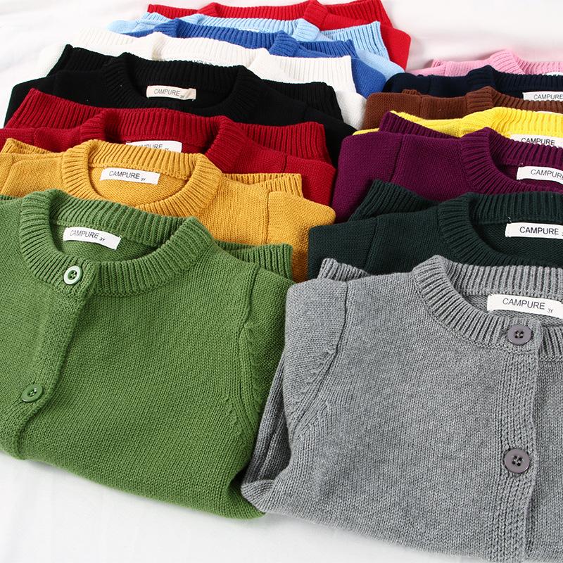 Sweater Cardigan Girls' Cotton Knit Jacket
