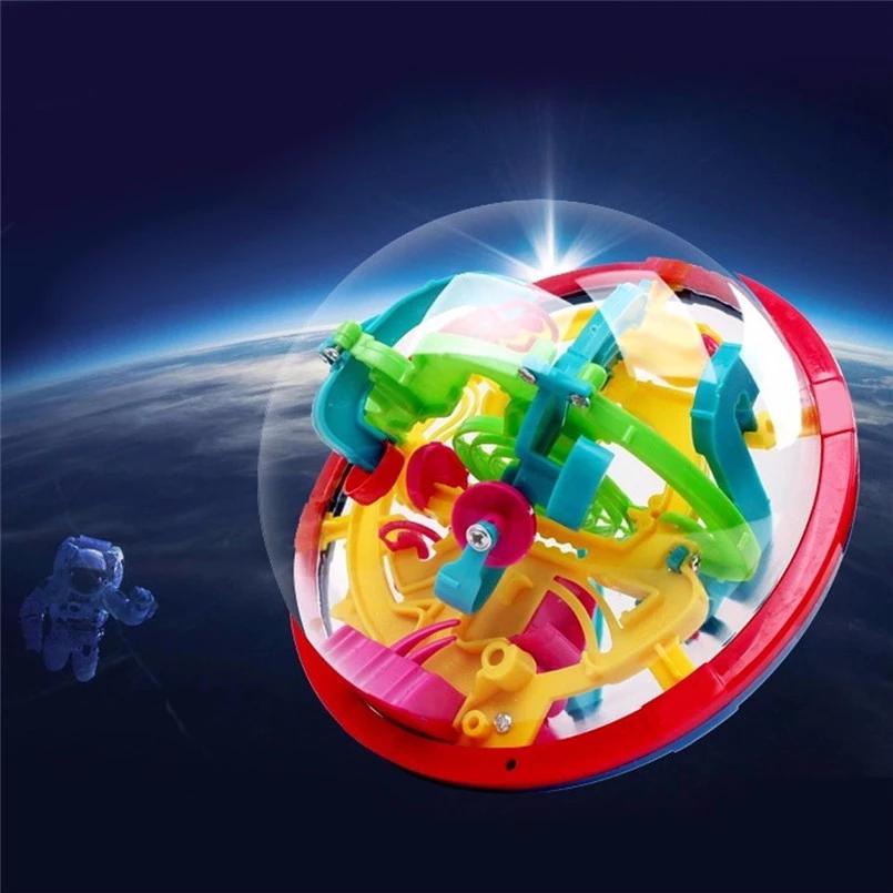 100 Step 3D Magic Maze Intellect Ball Labyrinth Sphere Globe Toys For Kids Educational Brain Tester Balance Training Toy Gifts