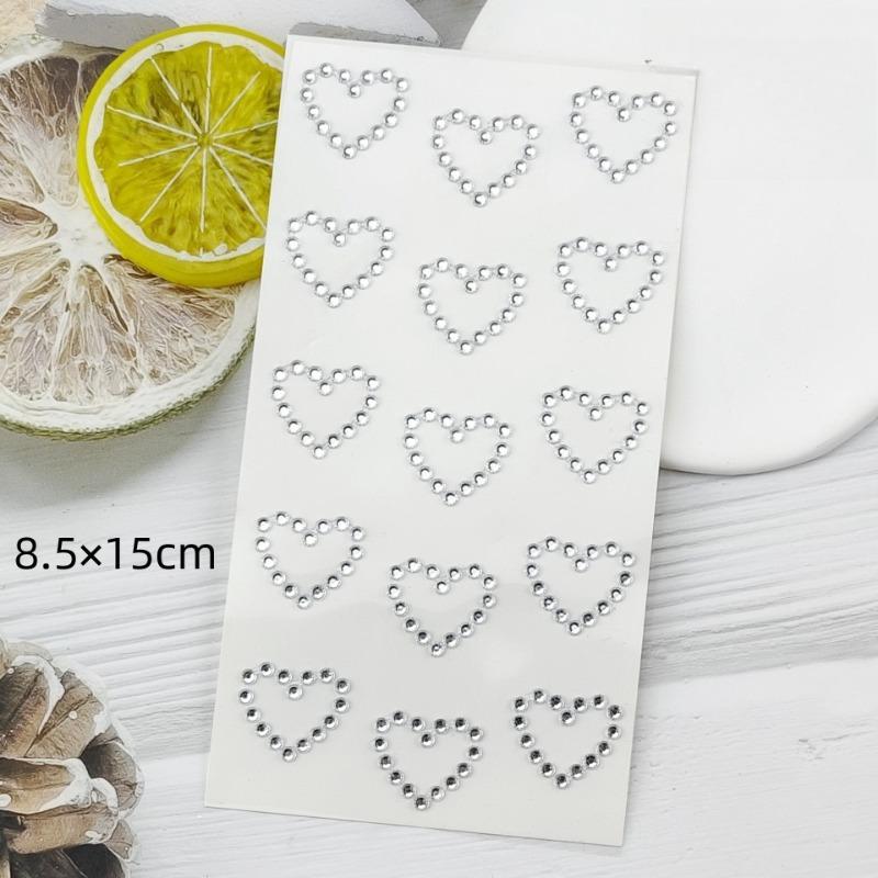 Beautiful Shiny Crystal Rhinestones Pearl Star 3D Stickers Scrapbook Phone Case DIY Decorations Dance Show Makeup Face Stickers
