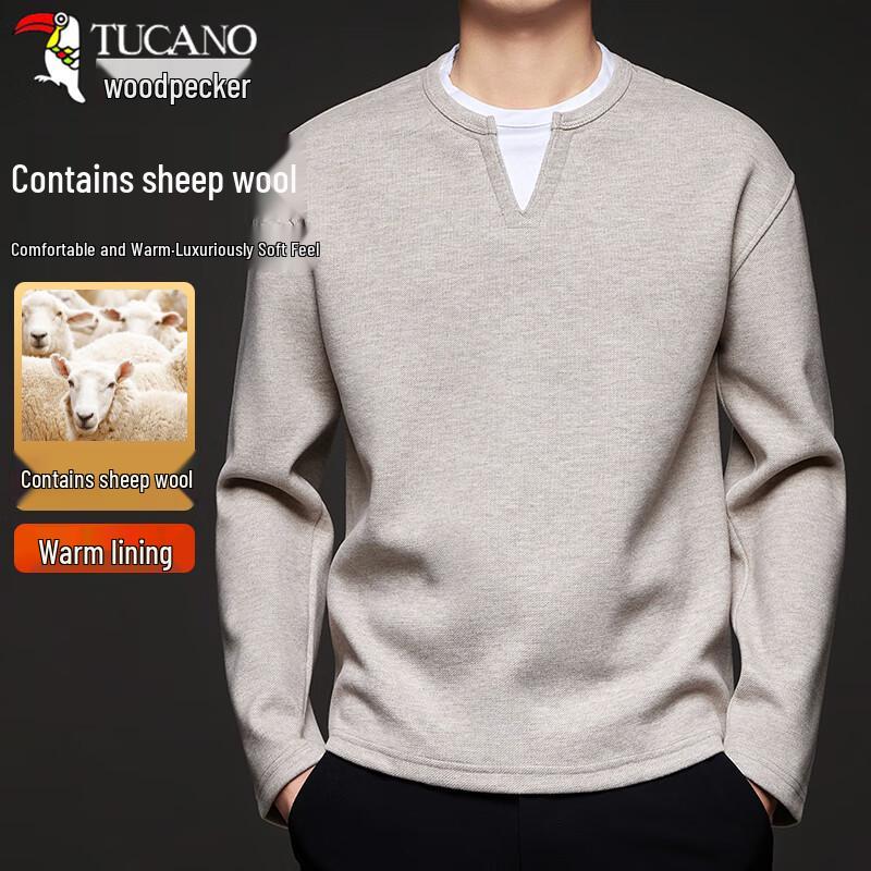 

Мужской термопуловер с V-образным вырезом из смесовой шерсти 4XL