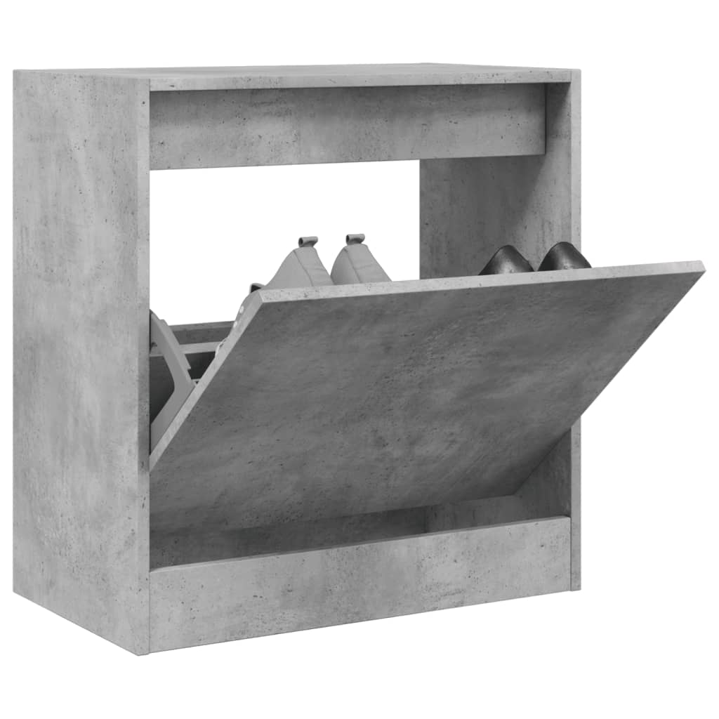 Shoe Cabinet Concrete Grey 60 X 34 X 63.5 Cm Engineered Wood
