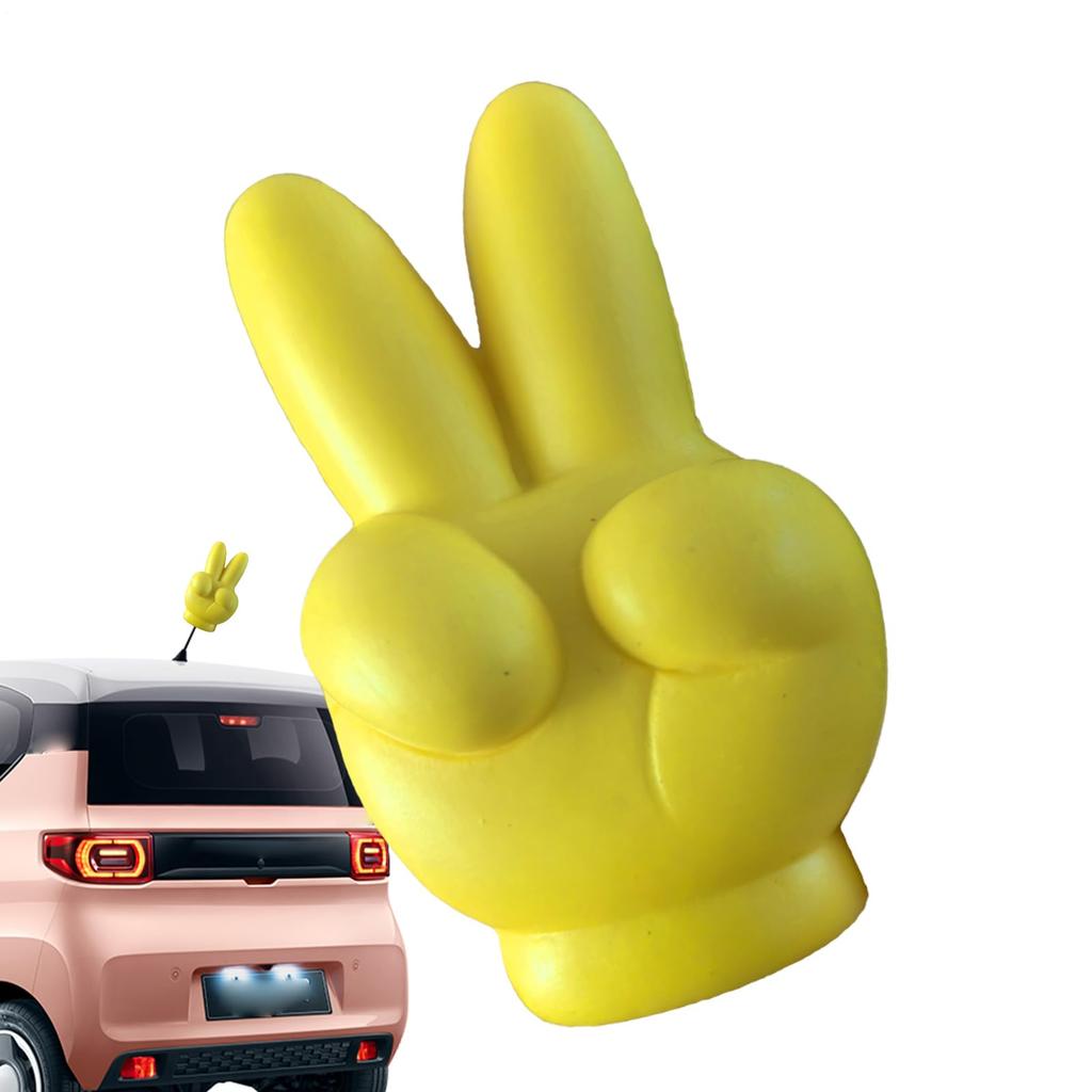 Hand Gesture Car Antenna Ball, Car Antenna Topper, Yellow Hand Gesture Car Antenna Decoration,