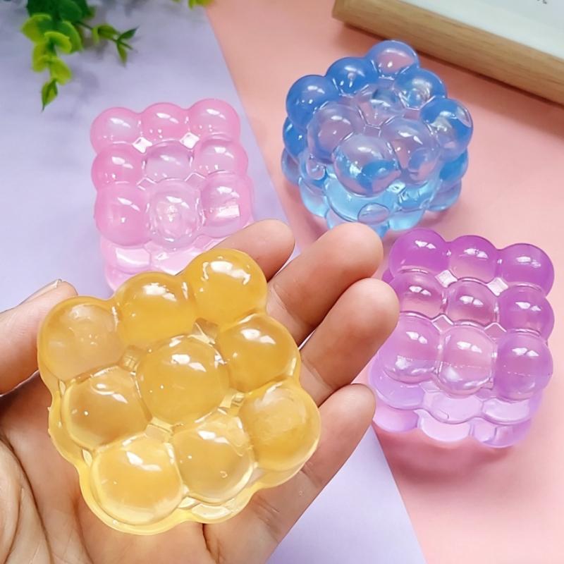 Squishy Maltose Fidget Toy Bright Soft Colored Slow Rising Cubic Maltose Squeeze Toy Fun Anti-Stress Sensory Toy  Christmas Toys