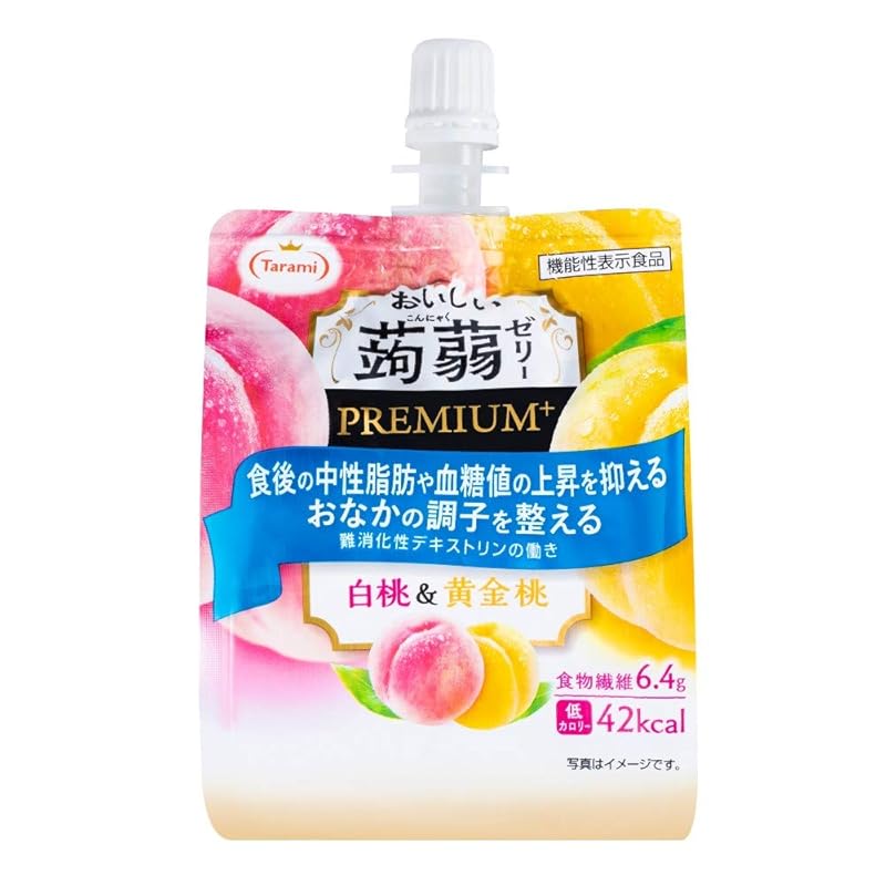 

Tarami Delicious konjac jelly PREMIUM+ White peach & golden peach 150g x 6 pieces