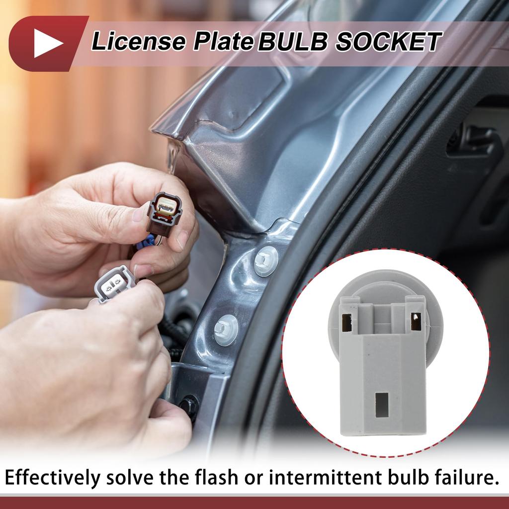 ACROPIX Compatible for Toyota Camry 2000-2021 1pc License Plate Light Socket Lamp Bulb Connector 2 Pin