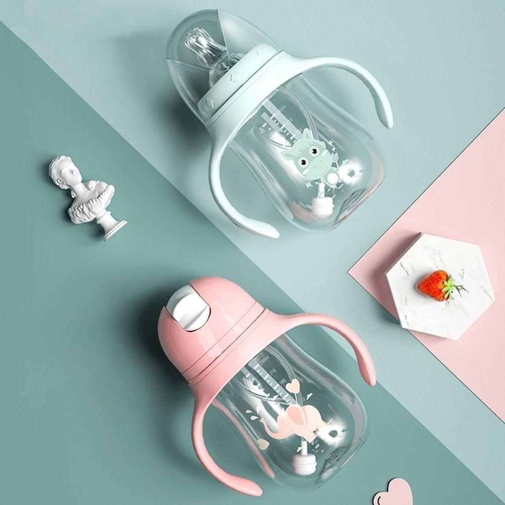 Silicone Nipple Baby PP Bottle Food Grade Baby Bottle With Handle Feeding Utensils
