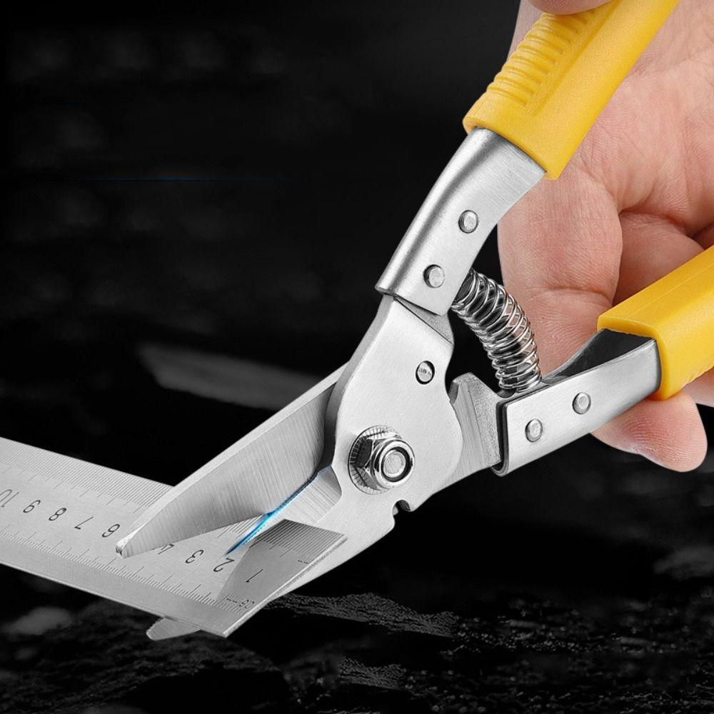 Stainless Steel Electrician Scissors Manually Operated Multifunction Groove Cutting Shears Secure Save Time and Effort
