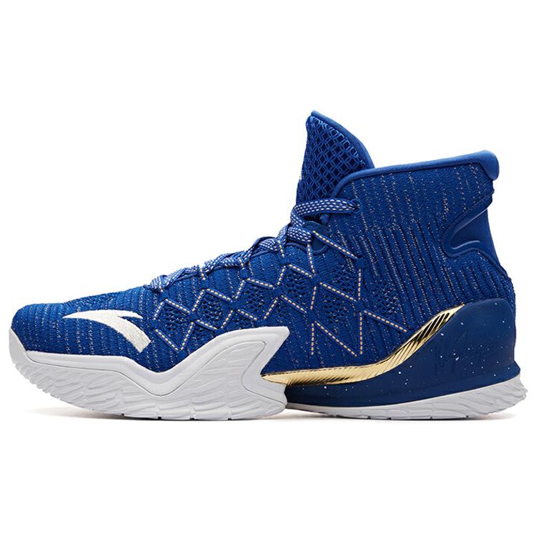 

Anta KT3 KT High top Basketball Shoes Men s Blue White Gold 11831101-4 40