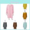 Cozy Autumn Winter Women Dress With Long Sleeves And Round Neck For Casual Wear