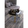 Piano Coffee Table Metal Gold Leg Black Glass