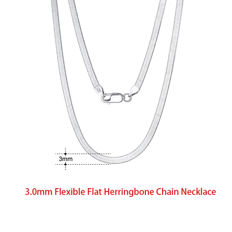 Rinntin Zinc Alloy Sterling Zinc Alloy Italian 2.6/3.7/5.0mm Flat Mariner Chain Necklace for Women Men Fashion Neck Chain Zircon SC78