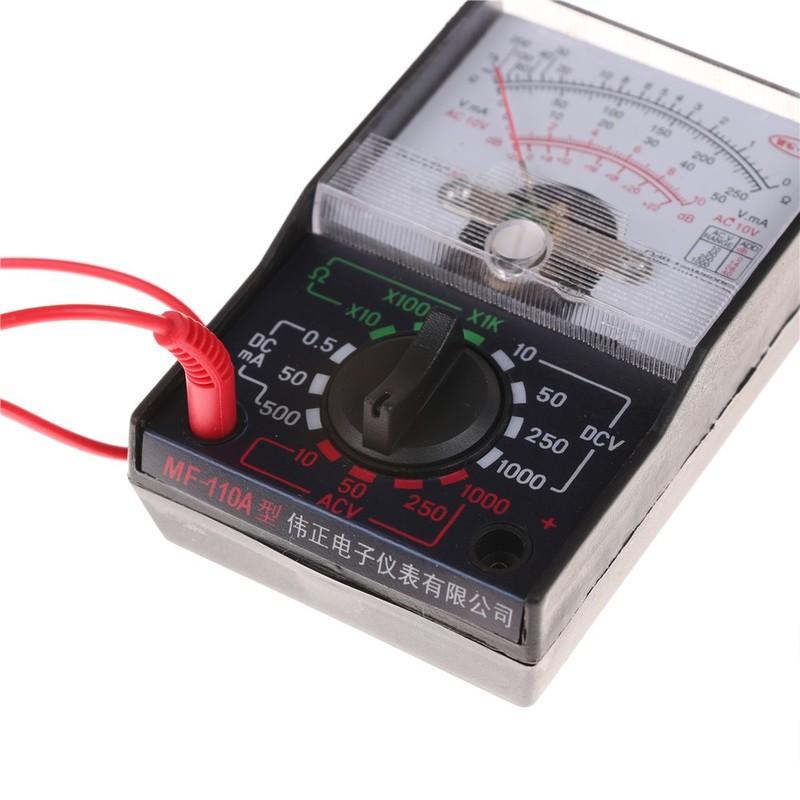MF-110A Analogowy Multimetr AC/DC Z Sonda Pomiarowa Dc/ac 250V 1000V Woltomierz 250ma Amperomierz Miernik Analogowy Multimetr Tester Mf-110a