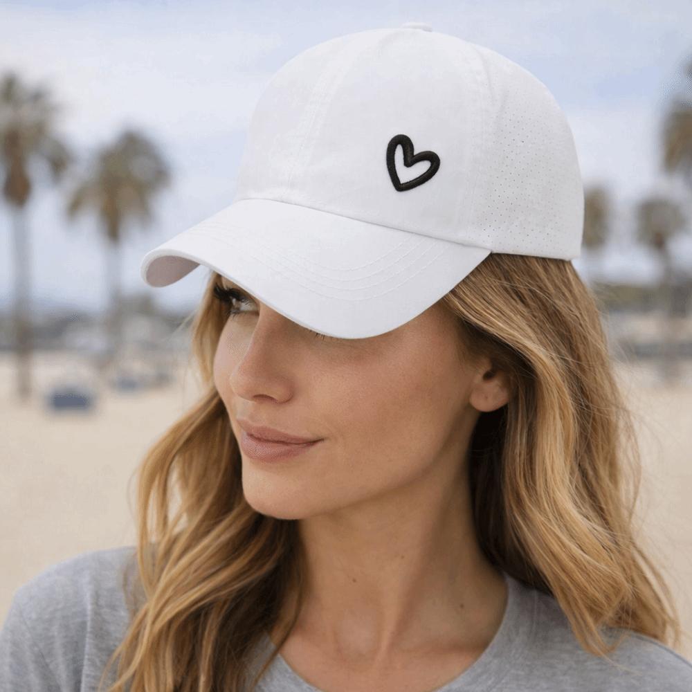 Love Heart Sunshade Sun Hat Adjustable Snapback Hat Simple Ponytail Baseball Cap  Camping