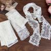 Korean High-Grade White Lace Scarf: Versatile Ribbon Tie for Elegant Style