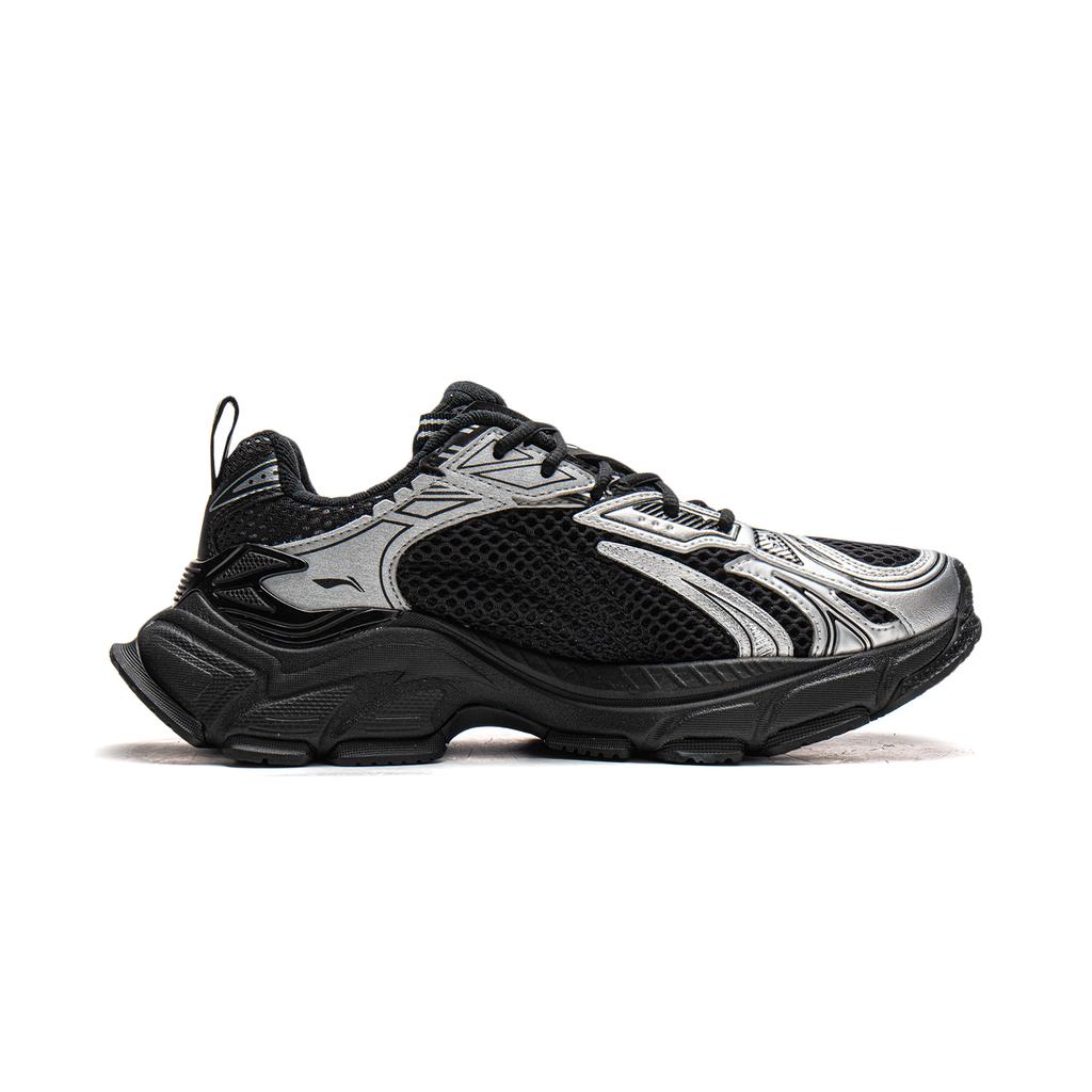 Li Ning Hei Star L2K Cushioning Abrasion Resistant Breathable Low Top Casual Shoes Women's Black Silver AGLW078-3