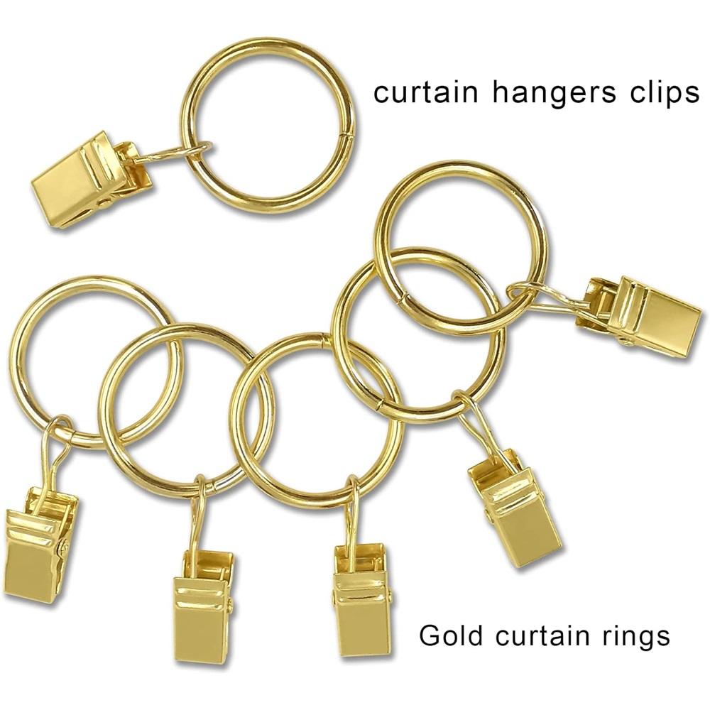 40 Pack Curtain Rings With Clips, Drapery Clips With Rings, Drapes Rings 1.5 In Interior Diameter, Fits Up To 1.2 In Curtain Rod, Black