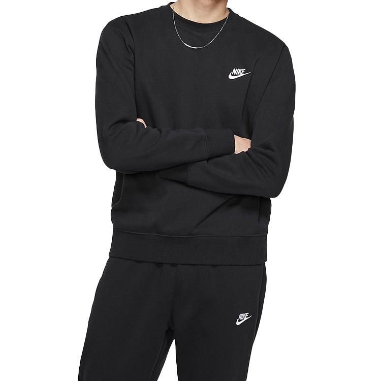 Nike Sportswear Club Fleece Crewneck Black/White Men Streetwear BV2662-010