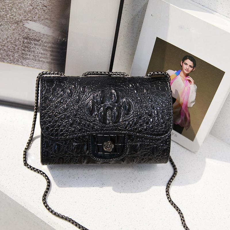 

Women Bag Crocodile Pattern Chain Messenger Bag Crossbody Bag чорний