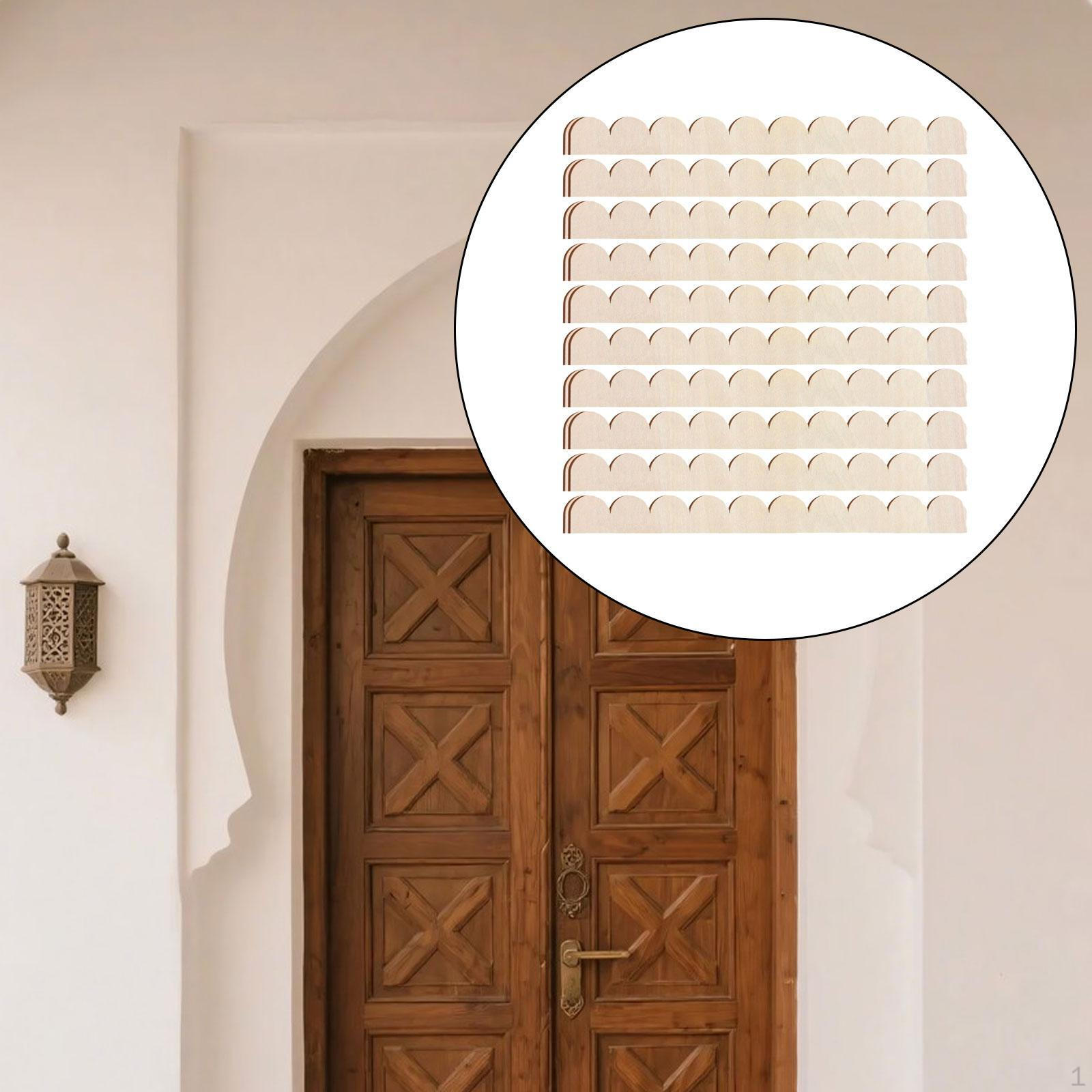 

10 шт. Деревянные бордюрные отделочные молдинги, DIY поделки, милые фестончатые полоски для шкафа 20cmx4cmx0.25cm