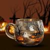 Halloween Themed Painted Glass Cup For Dining Parties Dishwasher Safe 200ml Capacity Painted Glasswares