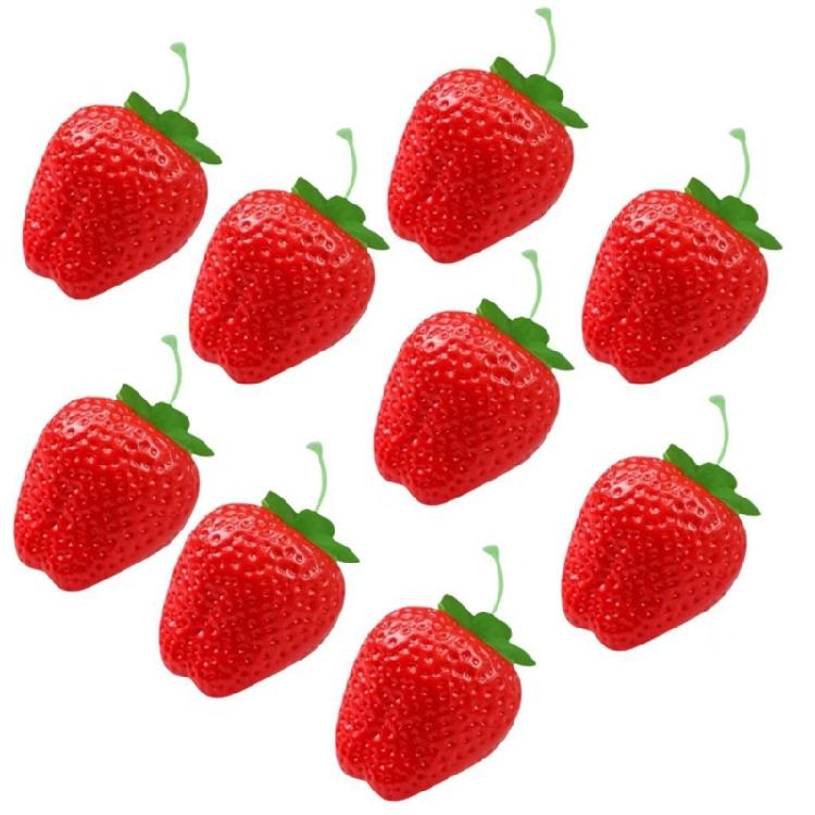 10Pcs Artificial Strawberry Models Realistic Simulation Fruit Decoration for Home Wedding Decoration Shop Window Display