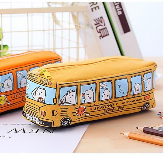 

Creative cartoon large capacity bus pencil case pencil case car pencil case student bus pencil case cute Korean version pencil case