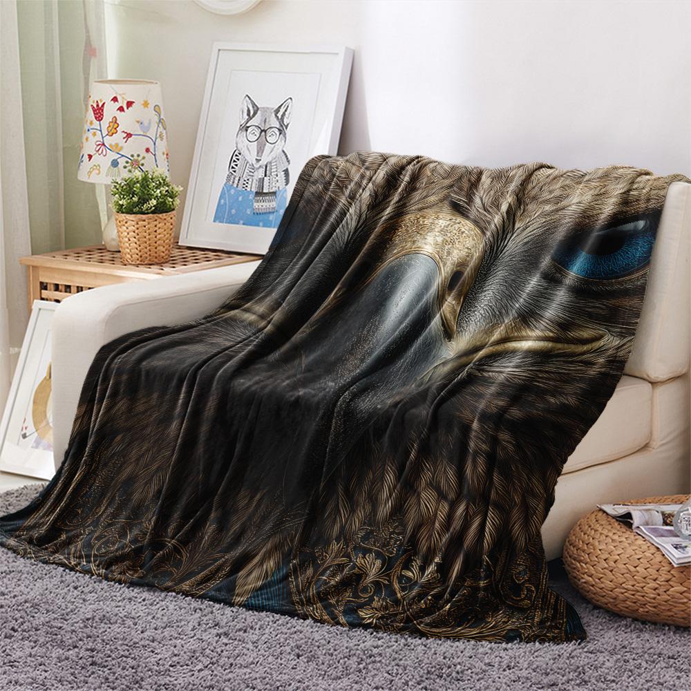 Dark Eagles  Print Flannel Blanket, High quality Comfortable for All Seasons, Home Decor, Warmth and Comfort