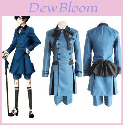 Elegantes Black Butler Ciel Phantomhive Cosplay-Kostüm, komplettes Set für Unisex-Halloween-Events