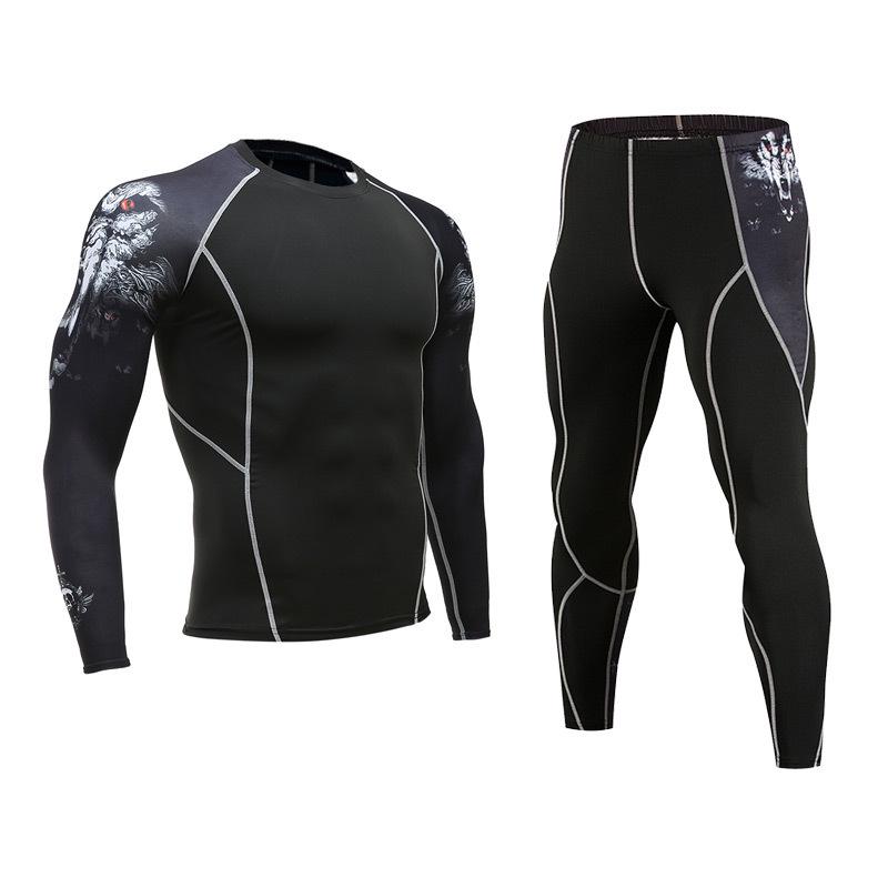 Men's European & American Long-Sleeve Quick-Dry Elastic Fitness T-Shirt