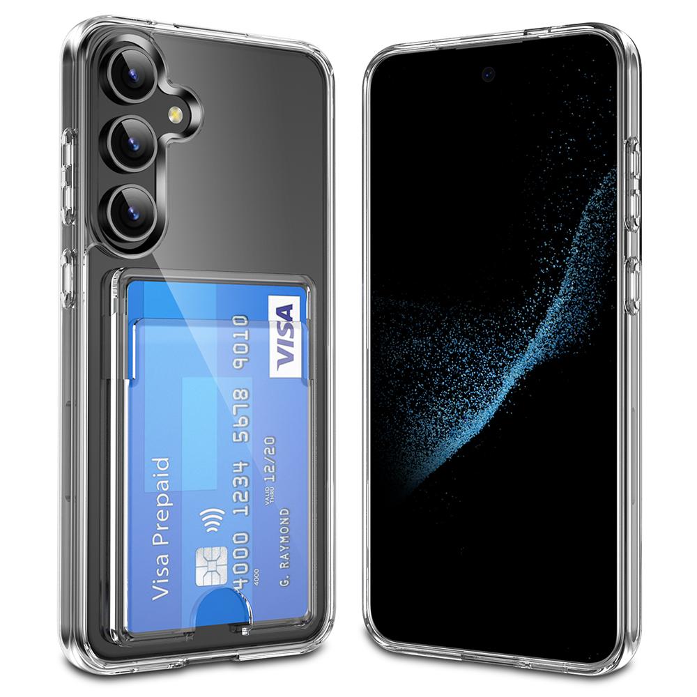 

For Samsung Galaxy S25+ Clear Case TPU+PC+Acrylic Cell Phone Case with Card Holder Style A