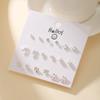 Premium 9-Pair Stud Earring Set Daily Princess Style Heart Flower Alloy Earrings for Women Ships within 18 Hours