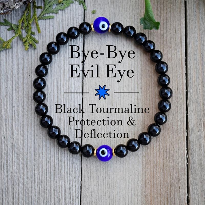 Demon Eye Beaded Bracelet Natural Stone Handmade Lucky Charm for Yoga Meditation  Spiritual Wellness