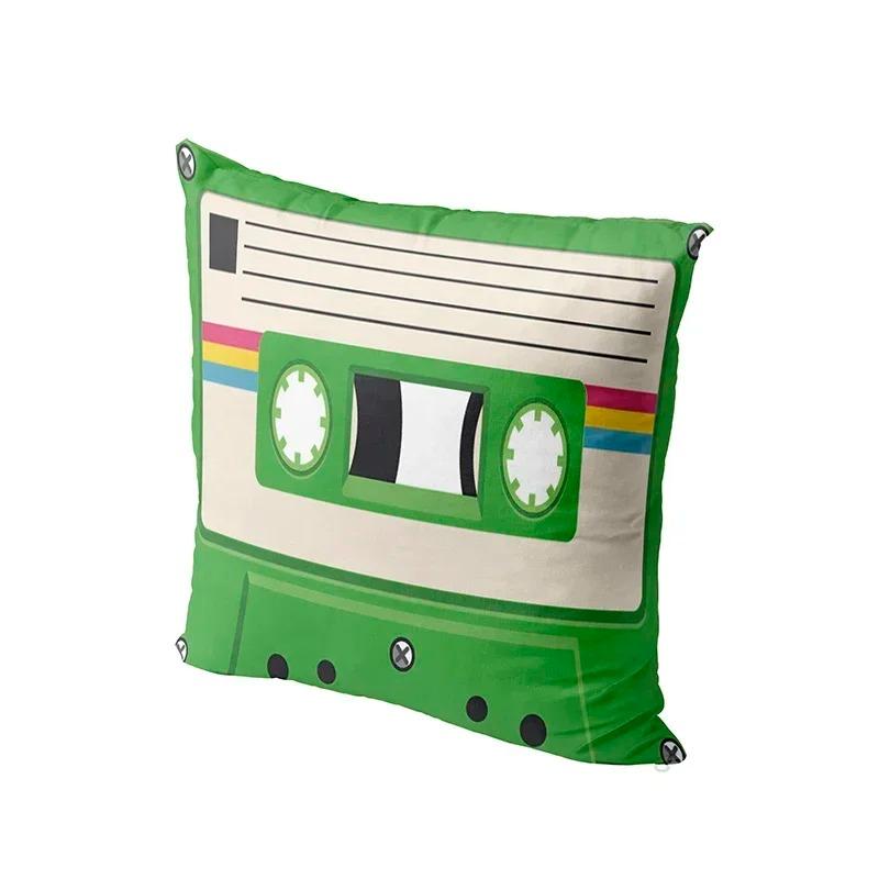 Home Decor Retro 90s Cassette Tape Pattern Pillow Covers Pattern Cushion Cover Suitable for Sofa Bedroom Car Pillow Cover