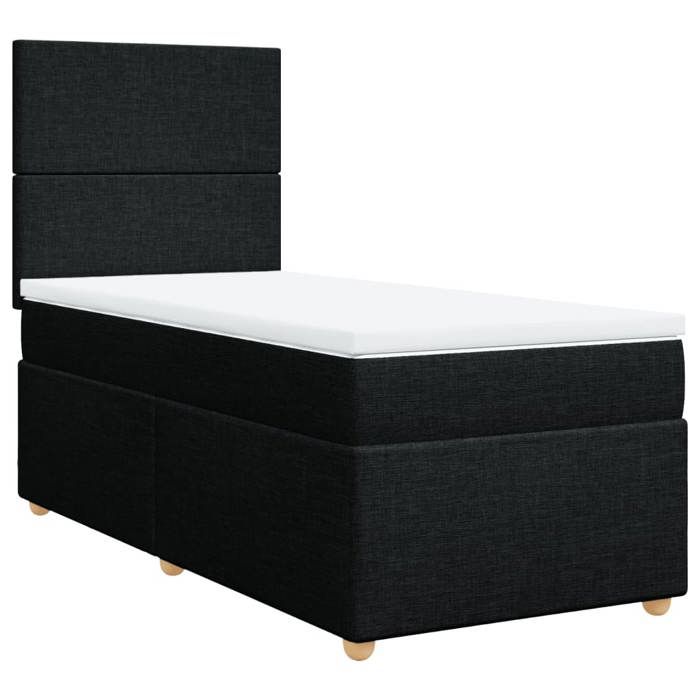 VidaXL Sommier à lattes de lit avec matelas Gris foncé 90x200 cm Tissu 3291164