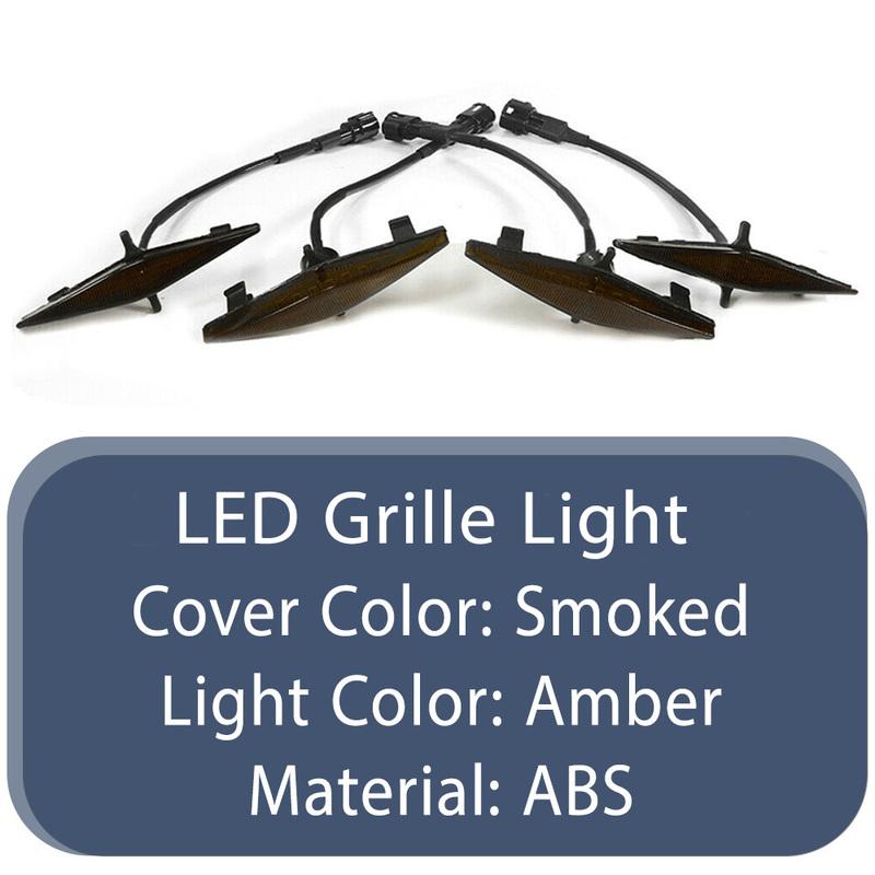 4pcs Yellow White 12V LED Grille Lights Bulbs with Accessories For Toyota 4Runner TRD Pro Grille 2014 2015 2016 2017 2018