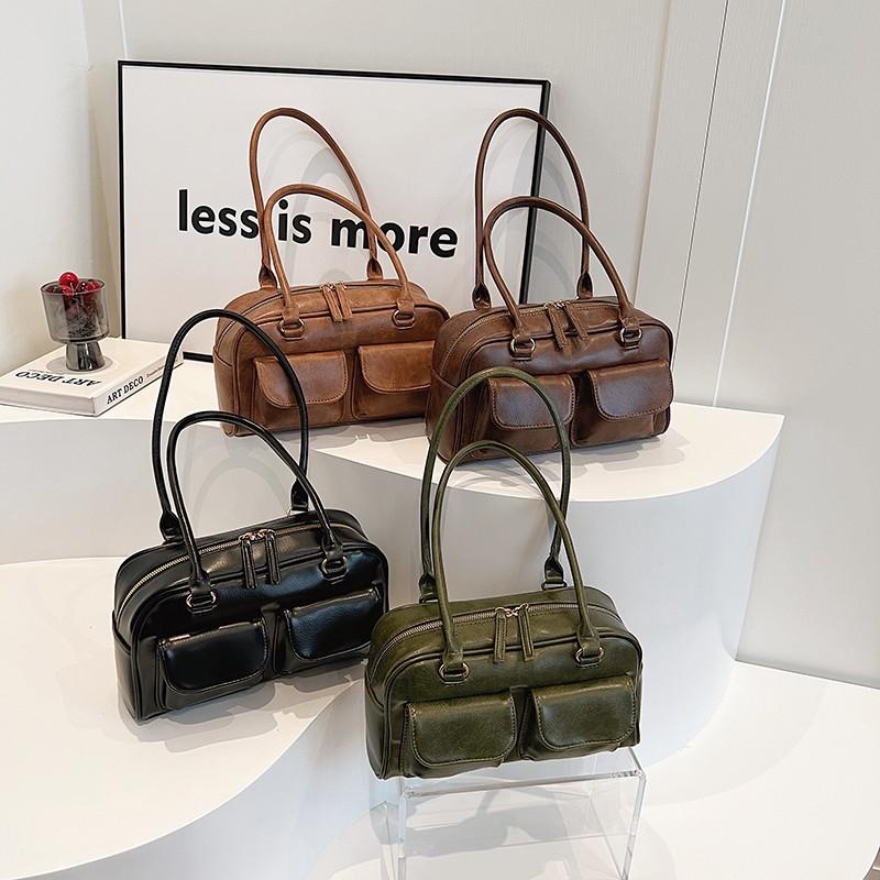 High-end Retro Large-capacity Shoulder Bag Women's 2025 New Casual and Versatile Commuter Hand-held Armpit Bag Trend