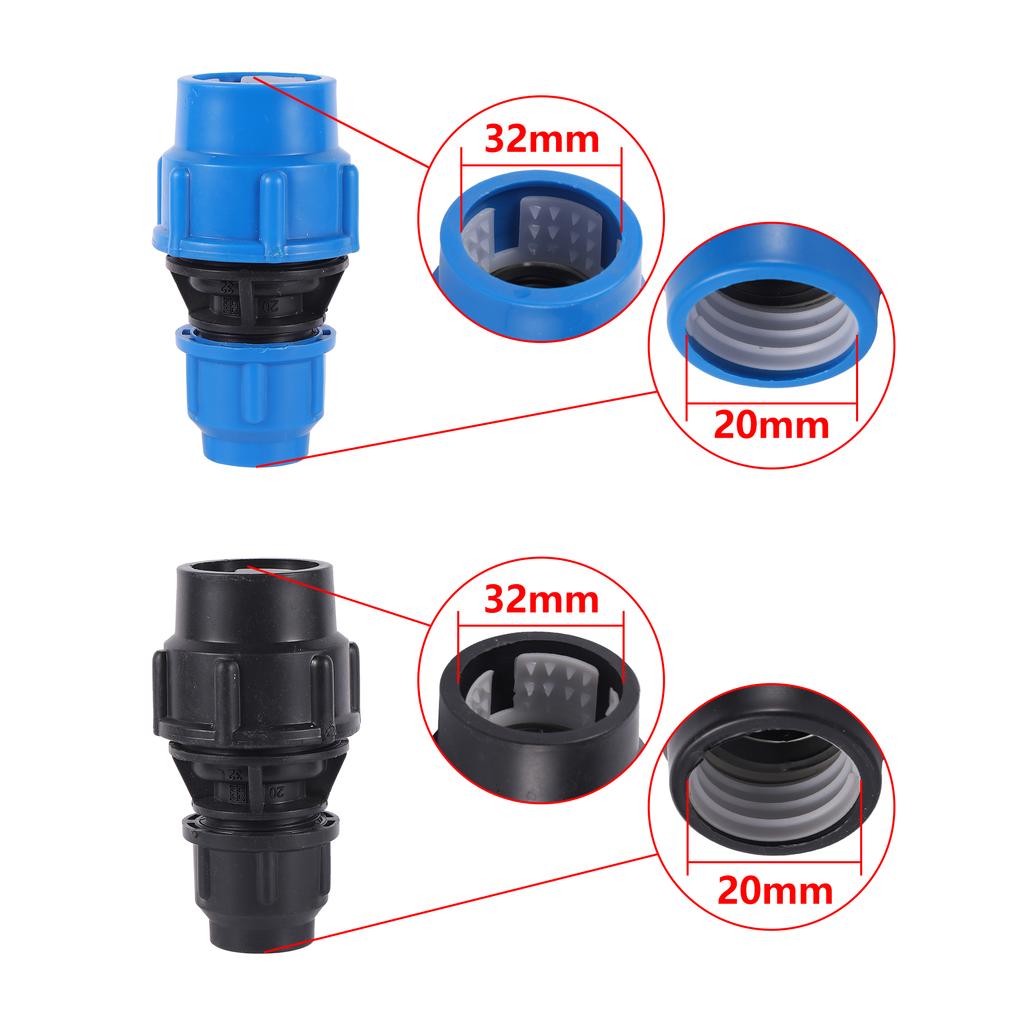 25-50mm to 20-40mm PE Pipe Reducer Direct Head Hose Connector Adapter Garden Farmland Irrigation Straight Reducer Fittings