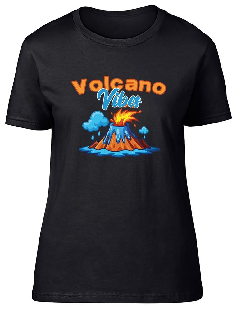 

Volcano Vibes Lava Flow Volcanic Eruption Womens T-Shirt Ladies Gift Tee 2XL