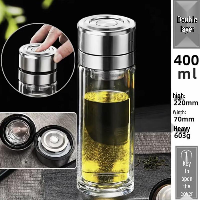 

OLOEY Portable Double-Wall Glass Bottle Set