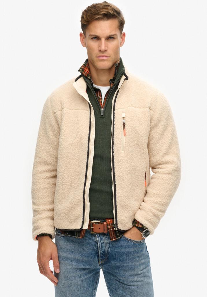 Demi-season Jacket Superdry Outdoor Full Zip Fleece Oatmeal Beige