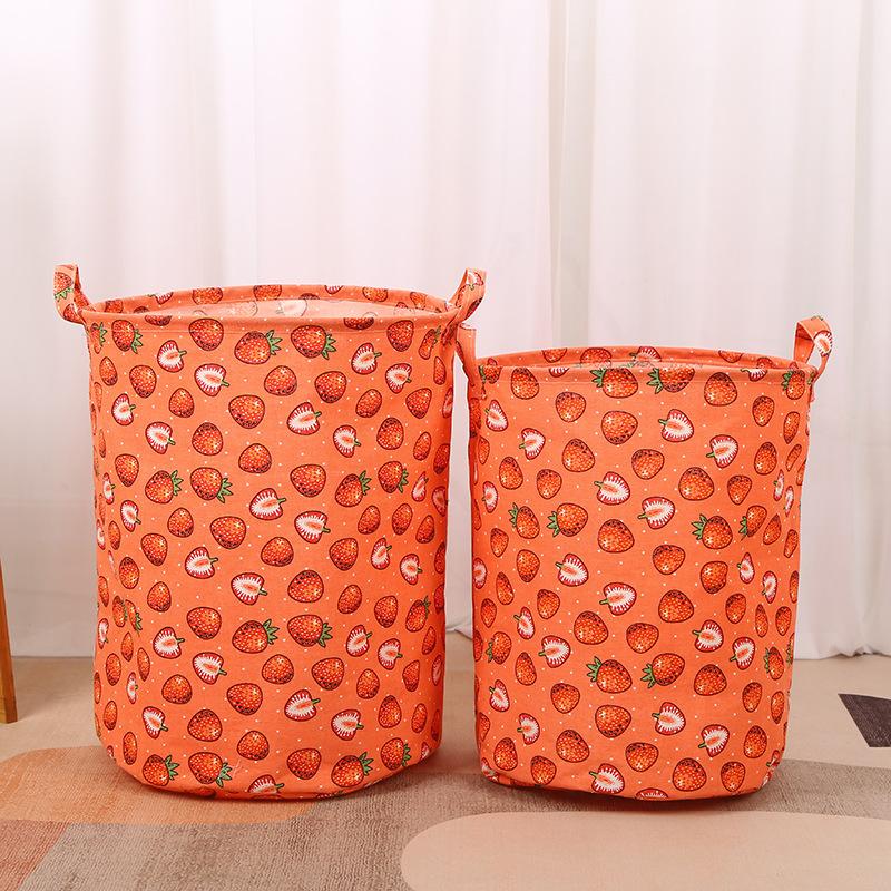 Print Laundry Basket Foldable Home Laundry Storage Bag Portable Cotton Linen Hamper For Kids Toys Dirty Clothes Basket Organizer