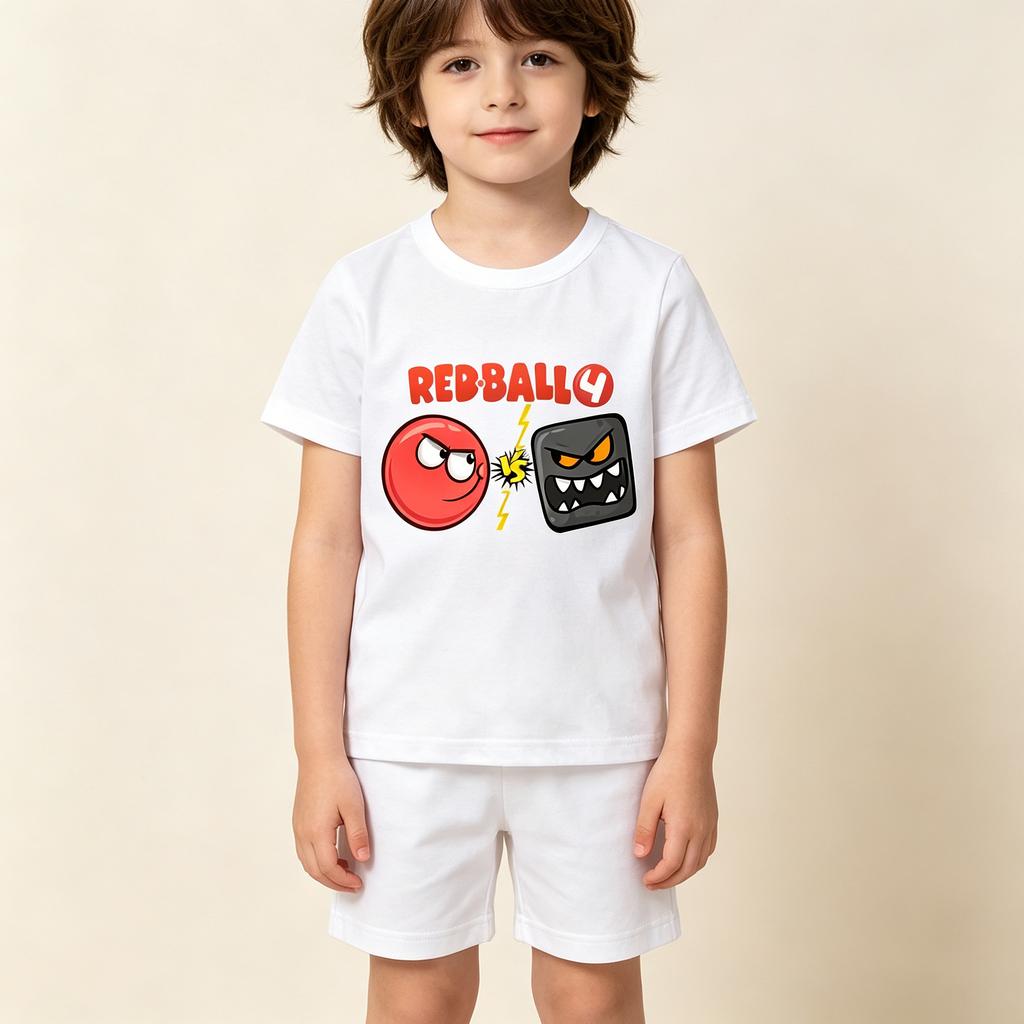 Red Ball 4 Print Cartoon Funny Game Casual Summer New Men Women Tee Adults Children Boy Gril Top Kids Parent Child Cotton Tshirt